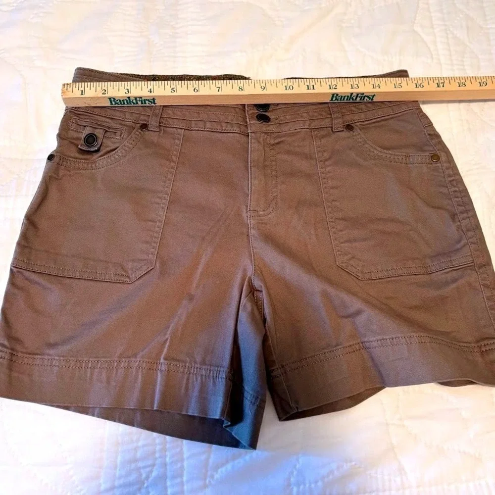Dakota Blue Utility Shorts Women 6 Brown Cotton Stretch Boho Cargo‎ Pockets